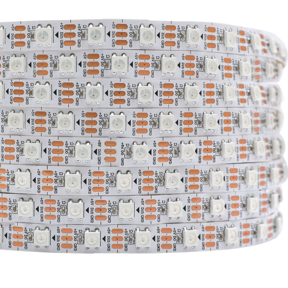 WS2812B DC5V Series Flexible LED Strip Lights, Programmable Pixel Full Color Chasing, Indoor Use, 300LEDs, 1.64ft ~ 16.4ft Per Reel By Sale